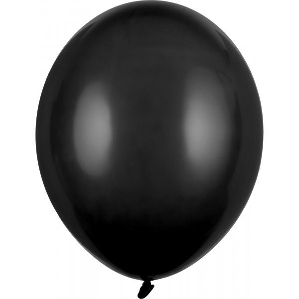 Miniballonger Pastell - Premium 12 cm - Svart - 10-pakning