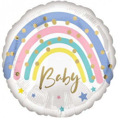 Folieballong - Rund - Rainbow baby