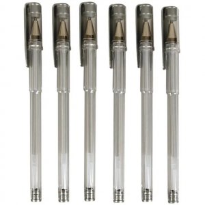 Gelkulepenner - 6-pakning - Slv