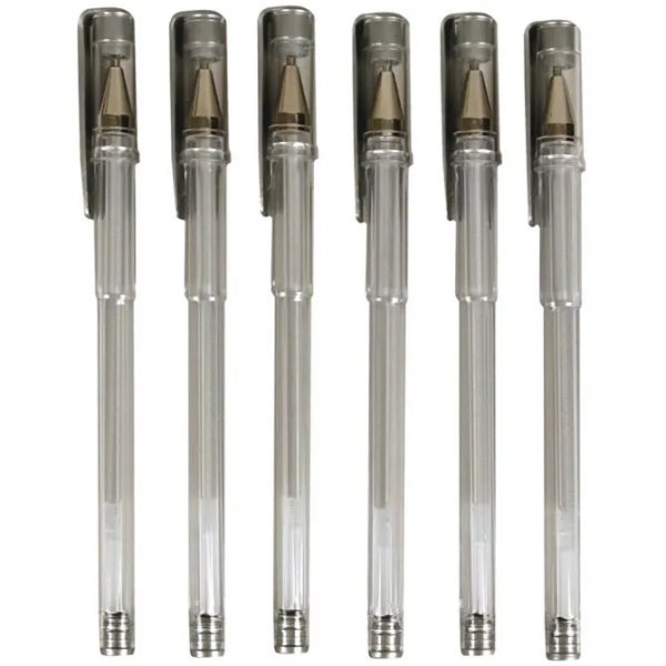 Gelkulepenner - 6-pakning - Sølv Gelkulepenner - 6-pakning - Sølv