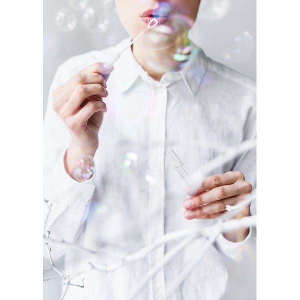 Bryllupsbobler - Hjertestav - 48-pakning - Hvit