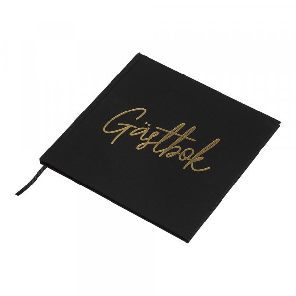 Gjestebok - Svart med gulltekst Gjestebok - Svart med gulltekst