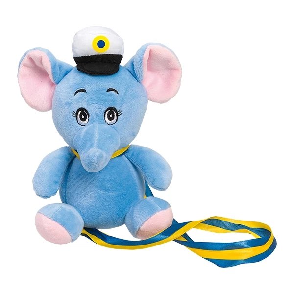 Studentbamse - Elefant - Blå - 18 cm - Studentdyr, Student