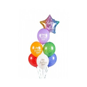 Ballongbukett - Fargemiks - Gratulerer med dagen - 6 stk Ballongbukett - Fargemiks - Gratulerer med dagen - 6 stk