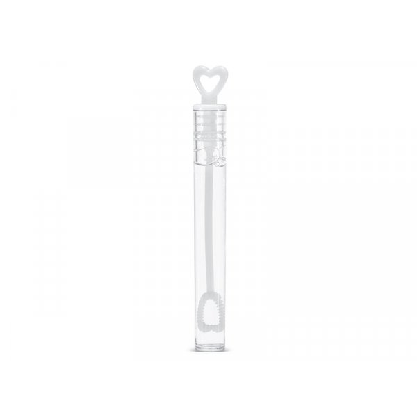 Bryllupsbobler - Hjertestav - 48-pakning - Hvit