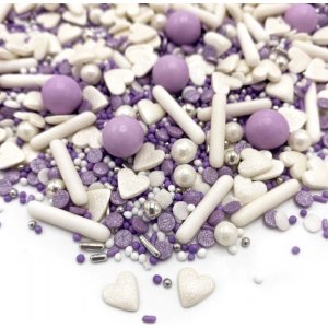 Strøsselmiks - Lilla bryllup - 90g - Happy Sprinkles Strøsselmiks - Lilla bryllup - 90g - Happy Sprinkles