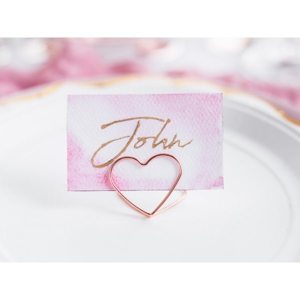 Kortholder - Hjerter - Rosgull - 10-pakning