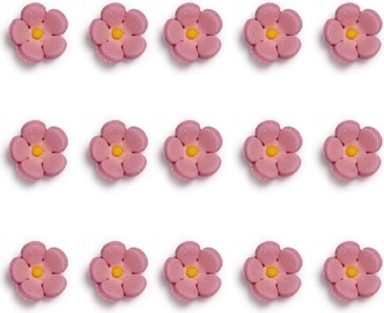 Sukkerblomster - Rosa - 1 cm - 30 stk Sukkerblomster - Rosa - 1 cm - 30 stk