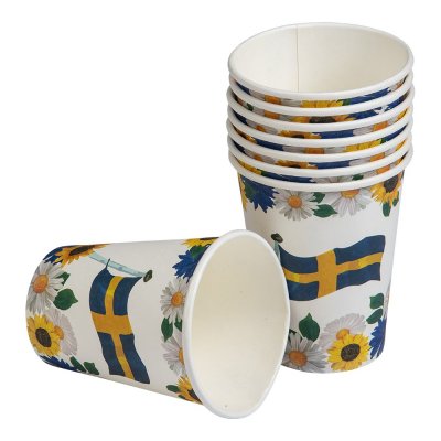Pappmuggar - Blommor/Svenska flaggan