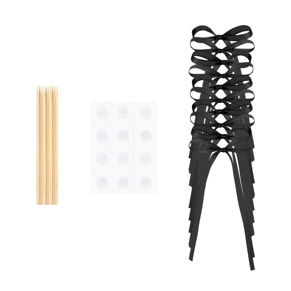 Kakepinner/Kaketopper - Sl�yfer - Svart - 10-pakning