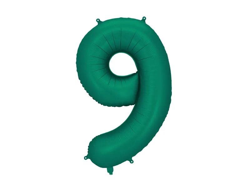 Tallballong – Flaskegrønn – 86 cm – Tall: 9 – Tallballonger, Ballonger