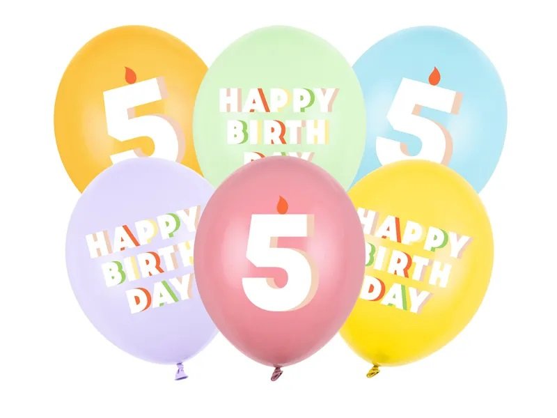 Ballongbukett – 30 cm – Gratulerer med dagen – 6-pakning – Antall: 5 – Ballongbuketter, Ballonger