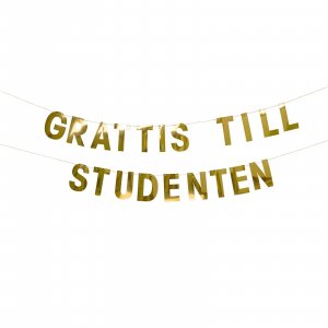 Girlander - "Gratulerer til studenten" - Gullfolie (2 m) Girlander - "Gratulerer til studenten" - Gullfolie (2 m)