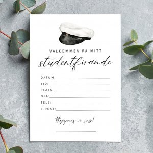 Invitasjonskort - Student - 8-pakning Invitasjonskort - Student - 8-pakning