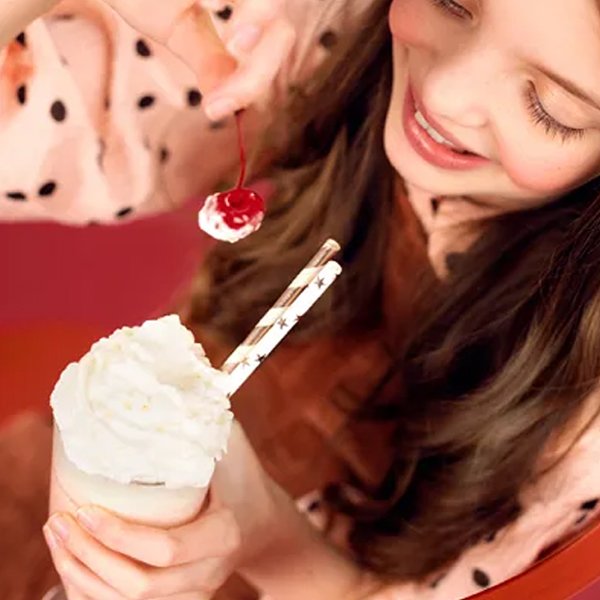 Sugerør - Stripete - Roségull - 10 stk Sugerør - Stripete - Roségull - 10 stk