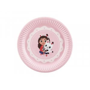 Papptallerkener - Gabbys dukkehus - Rosa - 6-pakning - 18 cm