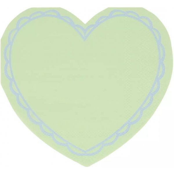 Servietter - Hjerter - Pastellfarger