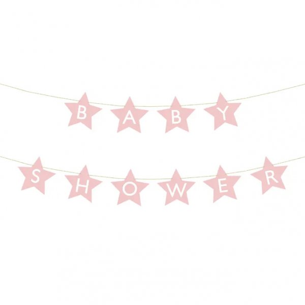 Girlander - Stjerner - Babyshower - Rosa Girlander - Stjerner - Babyshower - Rosa