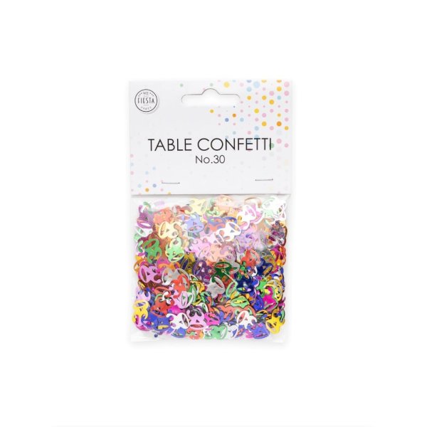 Bordkonfetti - Nummer 30 - Metallisk fargemiks - 14 gram Bordkonfetti - Nummer 30 - Metallisk fargemiks - 14 gram