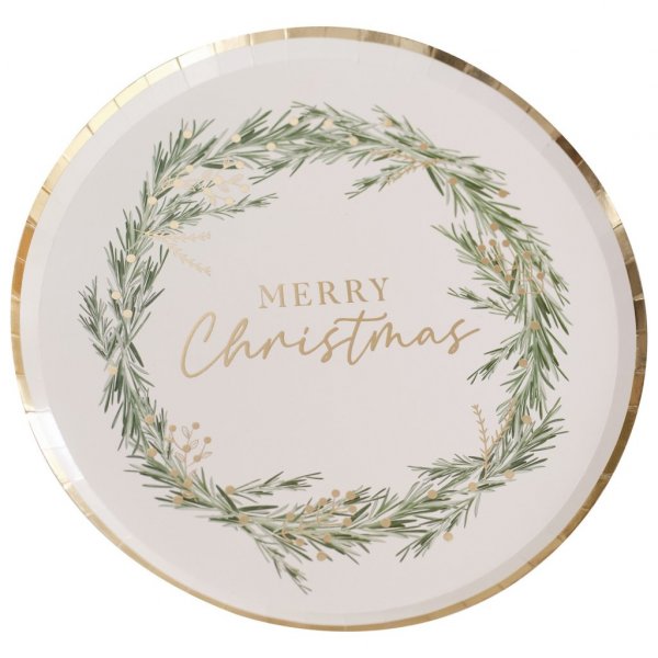 Papptallerkener - God jul - Rustikk jul - 8-pakning Papptallerkener - God jul - Rustikk jul - 8-pakning