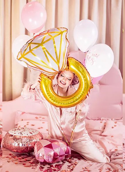 Ballongbukett - Ring - Hun sa ja - 6-pakning