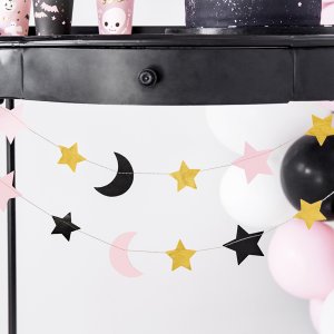 Girlander - M�ne/Stjerner - Rosa Halloween