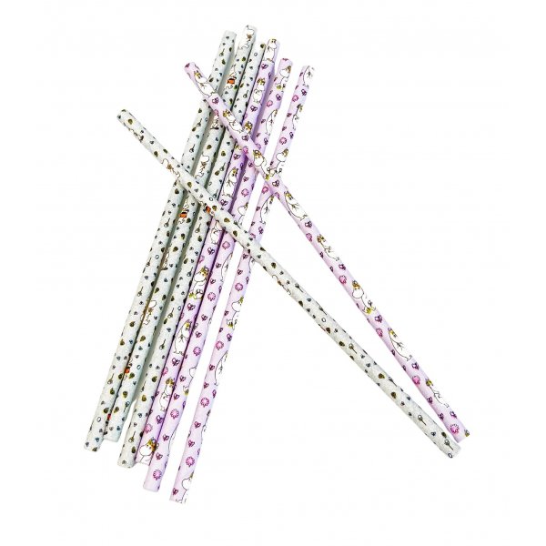 Papirsugerør - Mummibjørn 10-pakning - 2 design Papirsugerør - Mummibjørn 10-pakning - 2 design