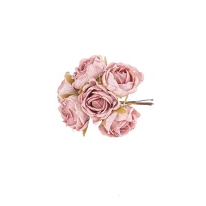 Kunstige blomster - Rosa - 6-pakning