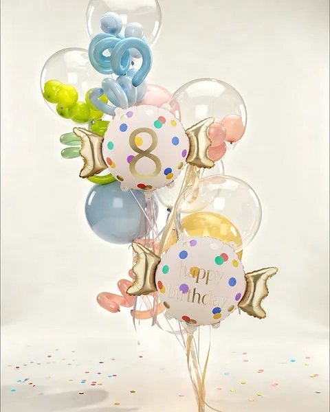 Folieballong - Gratulerer med dagen - Godteri - 61x37 cm Folieballong - Gratulerer med dagen - Godteri - 61x37 cm