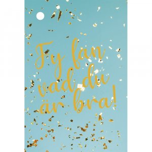 Studentkort - 6 cm - Sren, du er flink - Konfetti