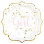 Papptallerkener - Baby Girl - Rosa/Gull - 10-pakning Papptallerkener - Baby Girl - Rosa/Gull - 10-pakning
