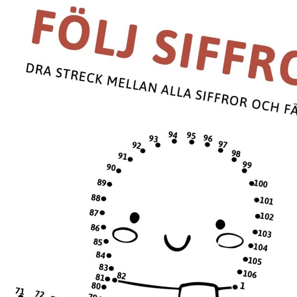 Flg tallene - Tegn linjer og fargelegg