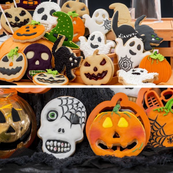Kakeutstikker - Gresskar og hodeskalle - Halloween Kakeutstikker - Gresskar og hodeskalle - Halloween
