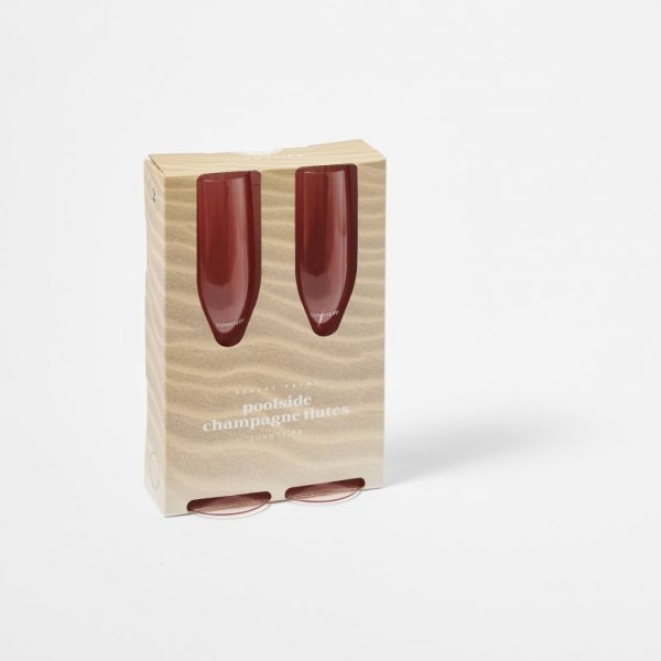 Champagneglass - Poolside - 2-pakning - Pudderrosa