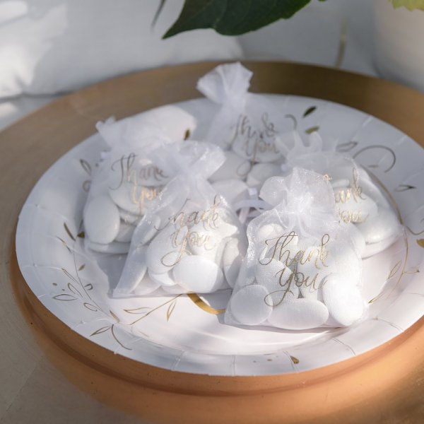 Organzaposer - Takk - Gull - 6-pakning