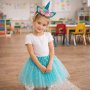 Enhjørningskostyme med tiara og skjørt Blå 3-6 år Enhjørningskostyme med tiara og skjørt Blå 3-6 år