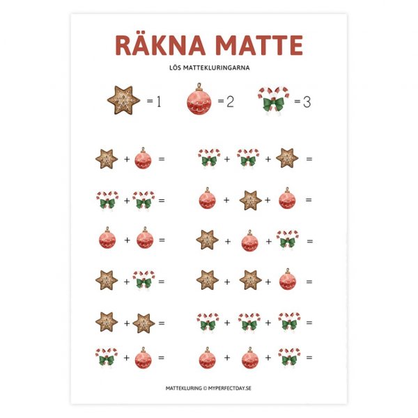 Julepynt - 5-pakning - Sett 1