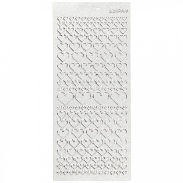 Klistremerker - Hjerter - Sølv Klistremerker - Hjerter - Sølv