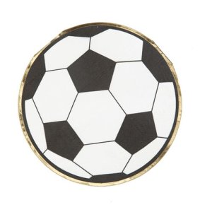 Servietter med fotball - Svart - 16-pakning