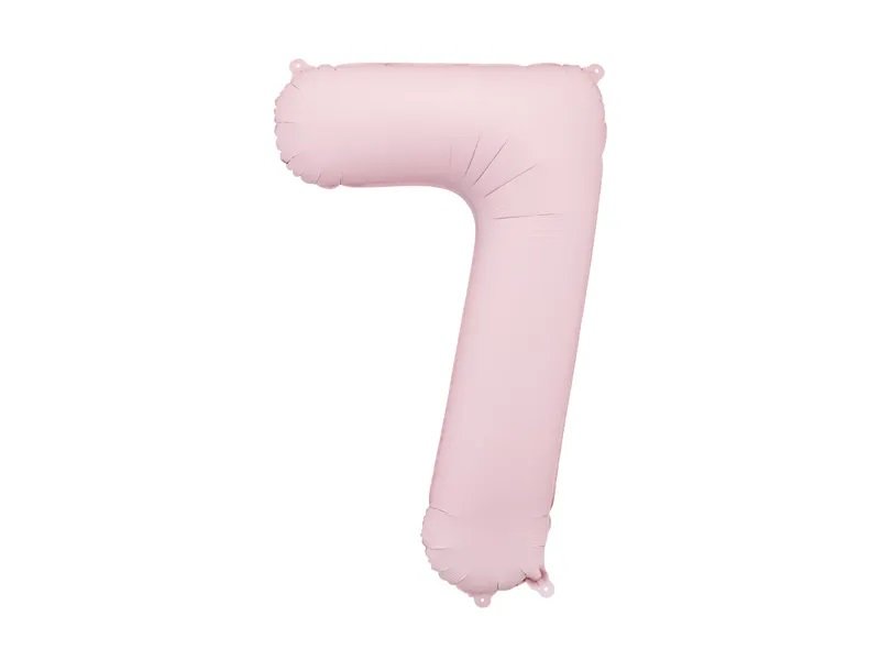 Tallballong – Lys rosa pastellfarget – 86 cm – Nummer: 7 – Tallballonger, Ballonger