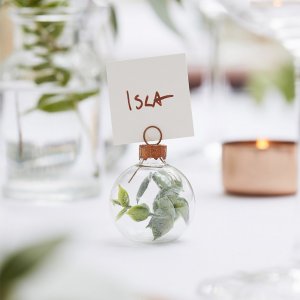 Plasseringskortholdere - Glasskuler - Eukalyptus - 6-pakning