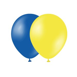 Ballonger - Metalliske - Bl�/Gul - 10-pakning - 28 cm