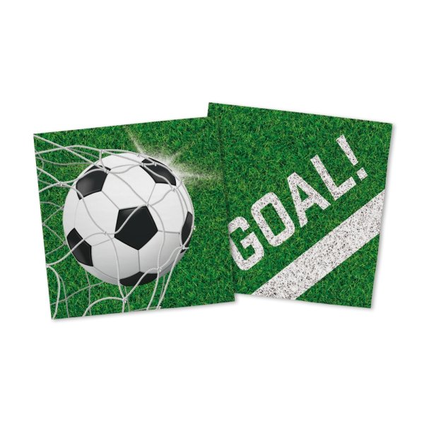 Servietter - Fotball - Mål! - 33x33 cm - 20 stk Servietter - Fotball - Mål! - 33x33 cm - 20 stk