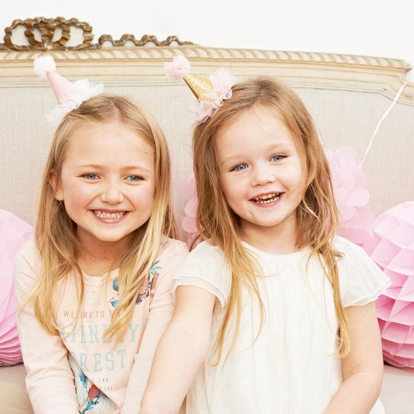 Festhatt - Mini - Rosa med polkaprikker