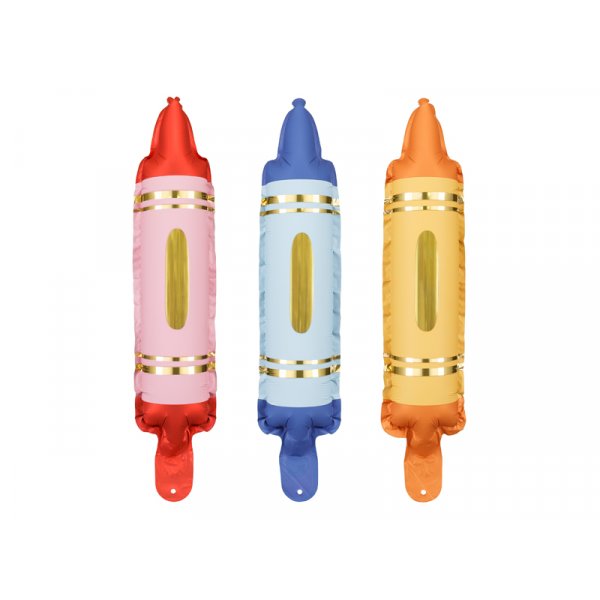 Folieballonger - Girlander - Fargestifter 3 stk - 7x30 cm