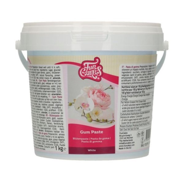 FunCakes Tyggegummipaste Hvit 1kg Storpakke FunCakes Tyggegummipaste Hvit 1kg Storpakke