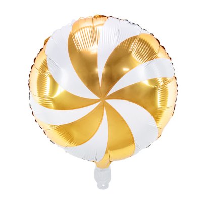 Folieballong - Candy Swirl - Guld