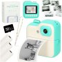 Instantkamera med termisk skriver 24MP 32GB SD-kort gr�nn - inkl. 3 papirruller