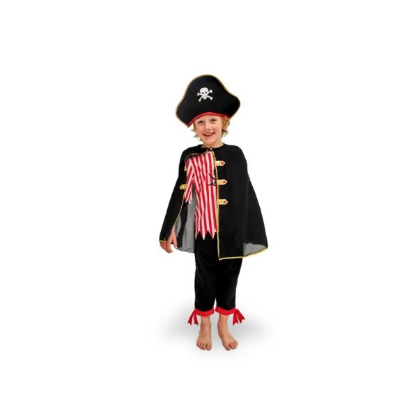 Piratkostyme med kappe - Kostyme - 116-128 cm (5-8 år) Piratkostyme med kappe - Kostyme - 116-128 cm (5-8 år)