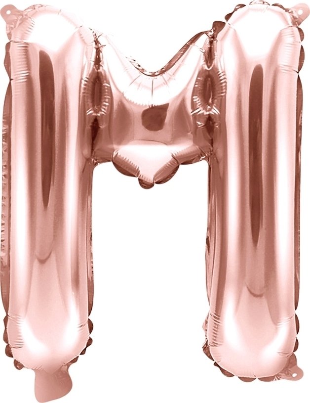 Bokstavballonger – Roségull – 35 cm – Bokstav: M – Bokstavballonger, Ballonger